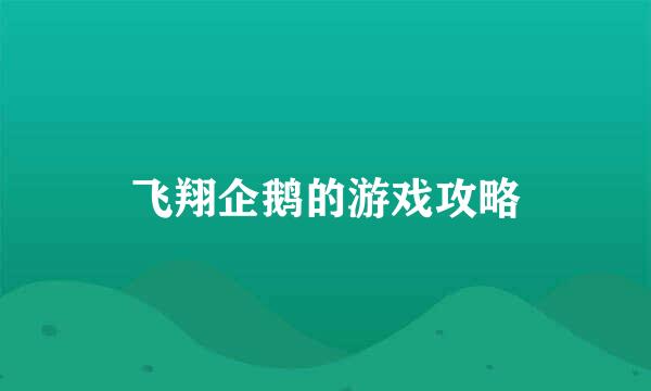 飞翔企鹅的游戏攻略