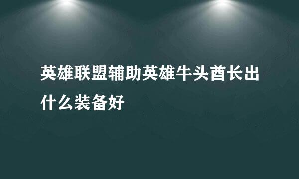 英雄联盟辅助英雄牛头酋长出什么装备好