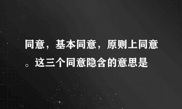 同意，基本同意，原则上同意。这三个同意隐含的意思是