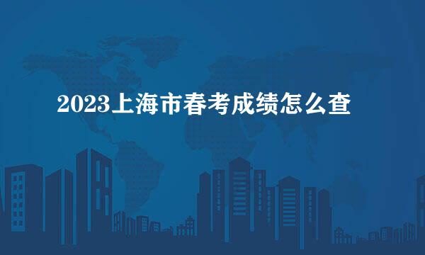 2023上海市春考成绩怎么查