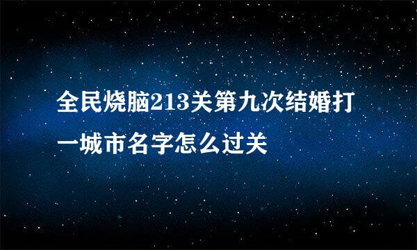 全民烧脑213关第九次结婚打一城市名字怎么过关