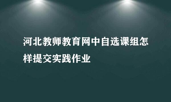 河北教师教育网中自选课组怎样提交实践作业