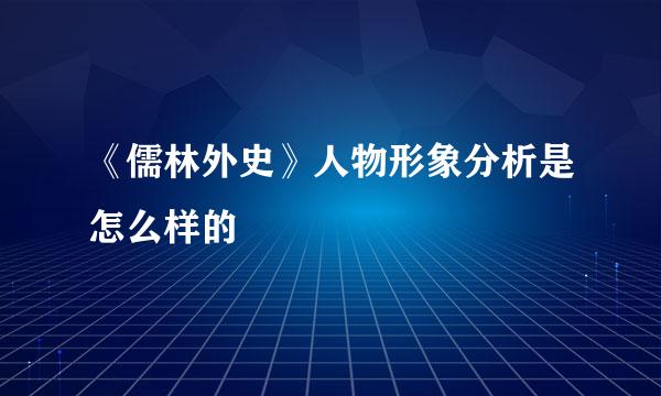 《儒林外史》人物形象分析是怎么样的