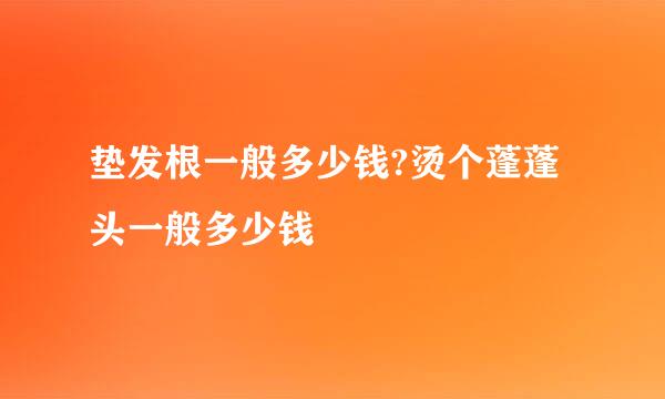 垫发根一般多少钱?烫个蓬蓬头一般多少钱