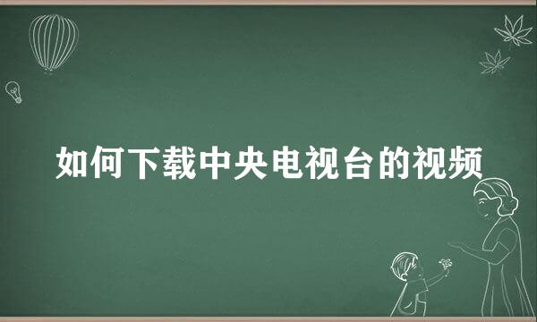 如何下载中央电视台的视频