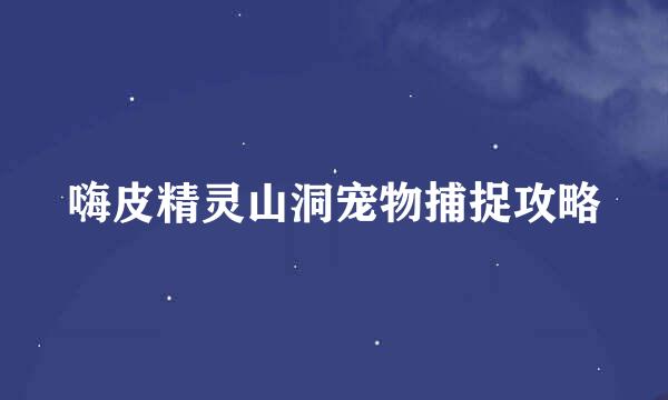 嗨皮精灵山洞宠物捕捉攻略