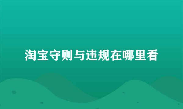 淘宝守则与违规在哪里看