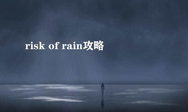 risk of rain攻略