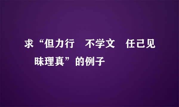 求“但力行　不学文　任己见　昧理真”的例子