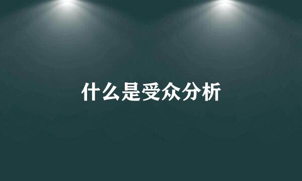 什么是受众分析