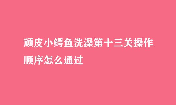 顽皮小鳄鱼洗澡第十三关操作顺序怎么通过