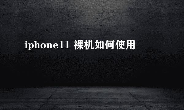 iphone11 裸机如何使用