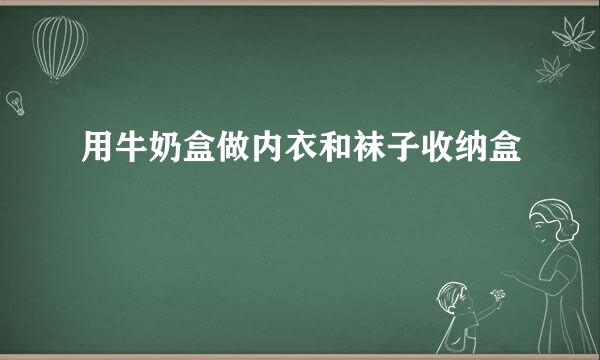 用牛奶盒做内衣和袜子收纳盒