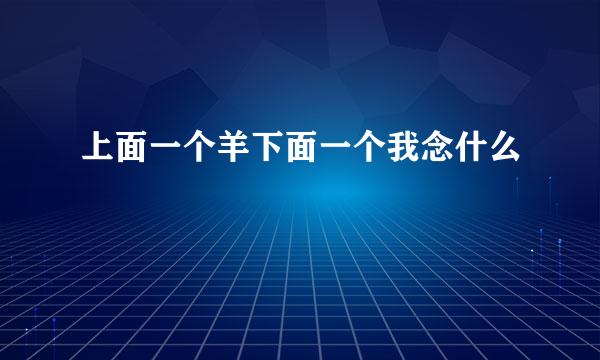 上面一个羊下面一个我念什么