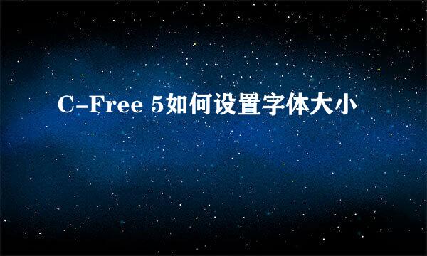 C-Free 5如何设置字体大小