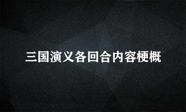 三国演义各回合内容梗概