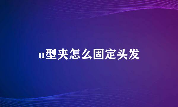 u型夹怎么固定头发