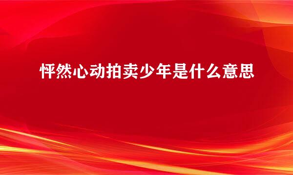 怦然心动拍卖少年是什么意思