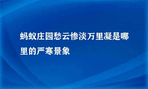 蚂蚁庄园愁云惨淡万里凝是哪里的严寒景象