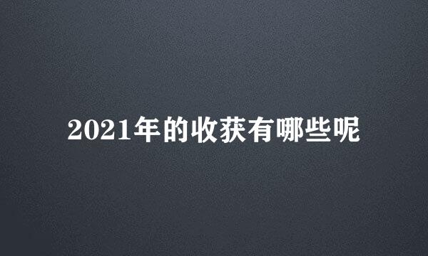 2021年的收获有哪些呢