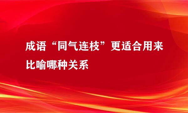 成语“同气连枝”更适合用来比喻哪种关系