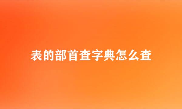 表的部首查字典怎么查