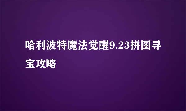 哈利波特魔法觉醒9.23拼图寻宝攻略