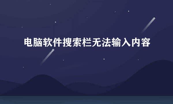 电脑软件搜索栏无法输入内容