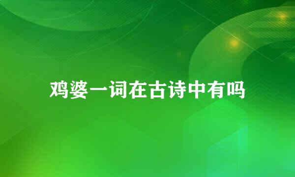 鸡婆一词在古诗中有吗