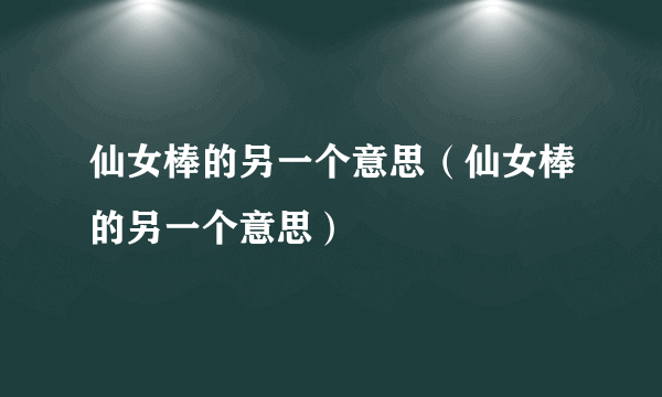 仙女棒的另一个意思（仙女棒的另一个意思）