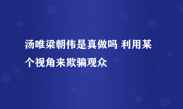 汤唯梁朝伟是真做吗 利用某个视角来欺骗观众