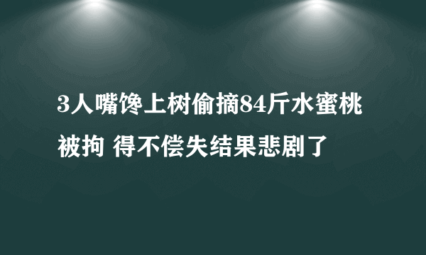 3人嘴馋上树偷摘84斤水蜜桃被拘 得不偿失结果悲剧了