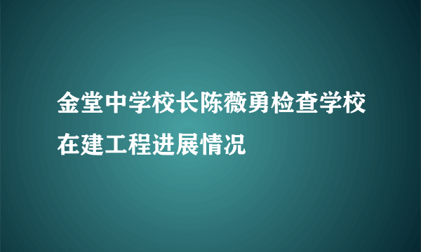 金堂中学校长陈薇勇检查学校在建工程进展情况