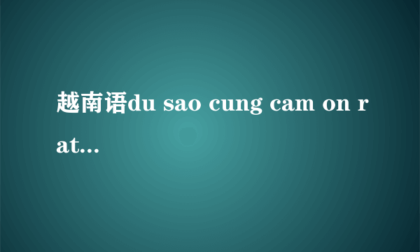 越南语du sao cung cam on rat nhieu是什么意思