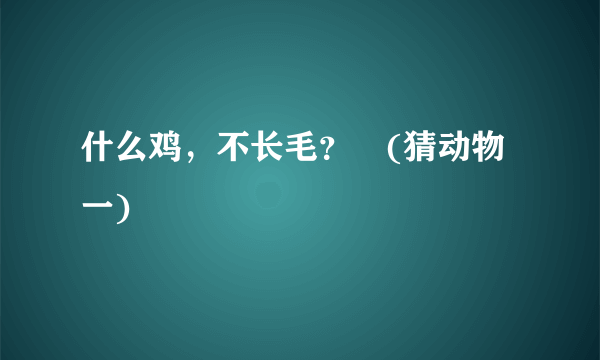 什么鸡，不长毛？　(猜动物一)