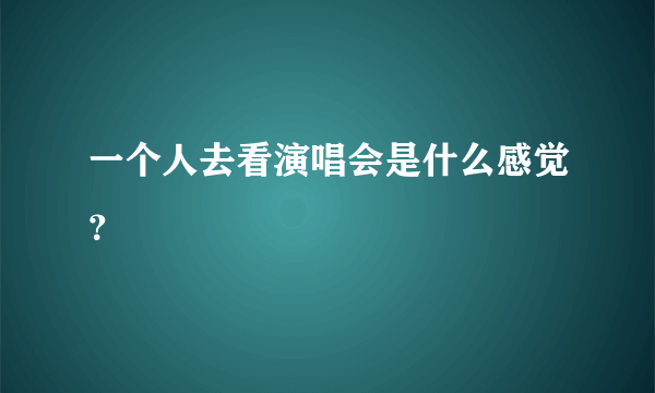 一个人去看演唱会是什么感觉？