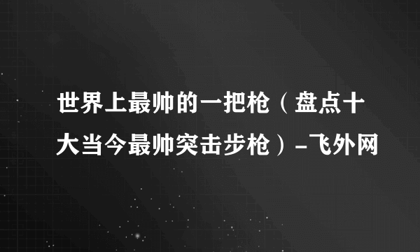 世界上最帅的一把枪（盘点十大当今最帅突击步枪）-飞外网