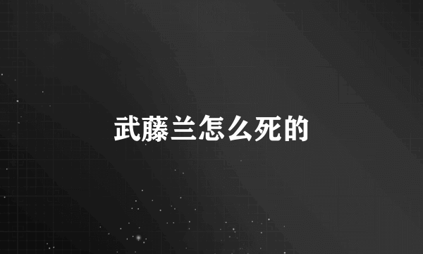 武藤兰怎么死的