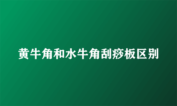 黄牛角和水牛角刮痧板区别