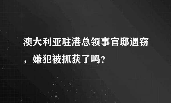 澳大利亚驻港总领事官邸遇窃，嫌犯被抓获了吗？