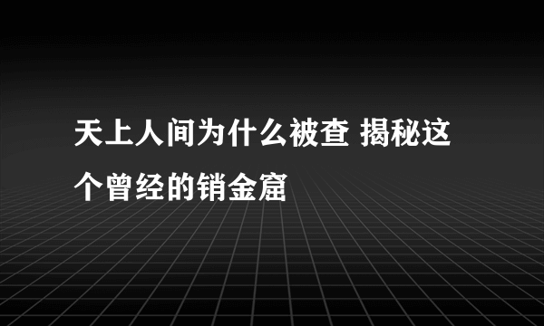 天上人间为什么被查 揭秘这个曾经的销金窟