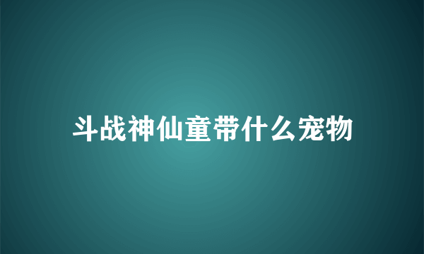 斗战神仙童带什么宠物