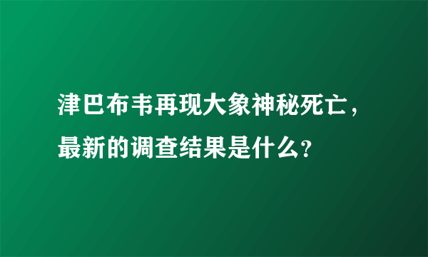 津巴布韦再现大象神秘死亡，最新的调查结果是什么？