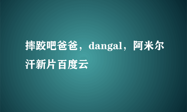 摔跤吧爸爸，dangal，阿米尔汗新片百度云