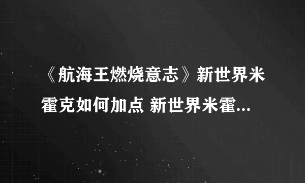 《航海王燃烧意志》新世界米霍克如何加点 新世界米霍克技能加点推荐