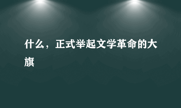 什么，正式举起文学革命的大旗