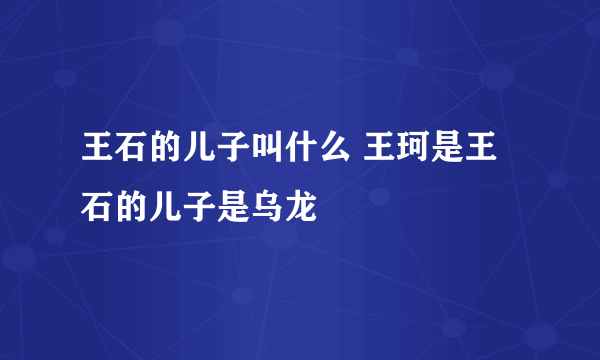 王石的儿子叫什么 王珂是王石的儿子是乌龙