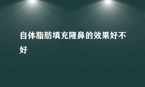 自体脂肪填充隆鼻的效果好不好