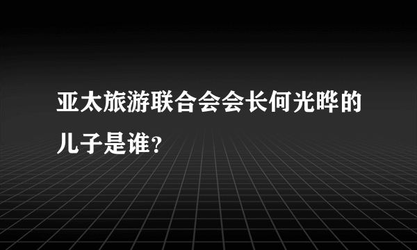 亚太旅游联合会会长何光晔的儿子是谁？