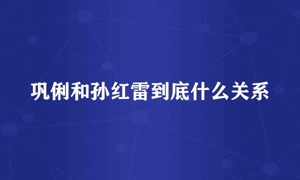 巩俐和孙红雷到底什么关系